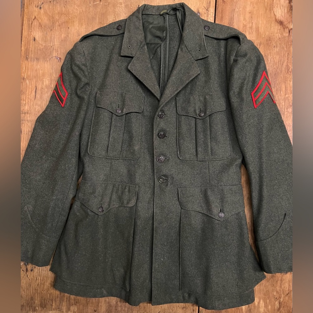 Vintage Vietnam Wool Army Green Military Jacket.